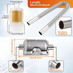 Heater Exhaust Set Exhaust Pipe Muffler Parking Heater Exhaust Kit Air Filter Intake Pipe Set 12V24V220V 2KW5KW8KW Universal
