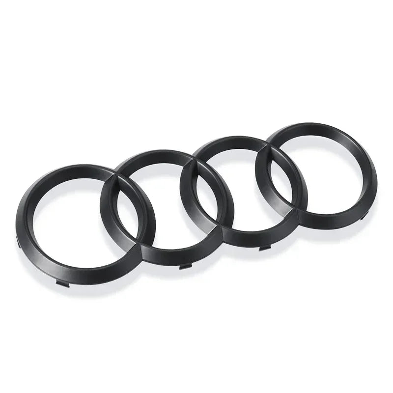 Audi 4-Ring logo ABS Silver/Black Car Hood Front Bonnet Grill Rear Trunk Emblem Badge Sticker For  A3 A4 A5 A6 A7 Q2 Q3 Q5 Q8 TT