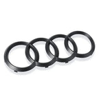 Audi 4-Ring logo ABS Silver/Black Car Hood Front Bonnet Grill Rear Trunk Emblem Badge Sticker For  A3 A4 A5 A6 A7 Q2 Q3 Q5 Q8 TT