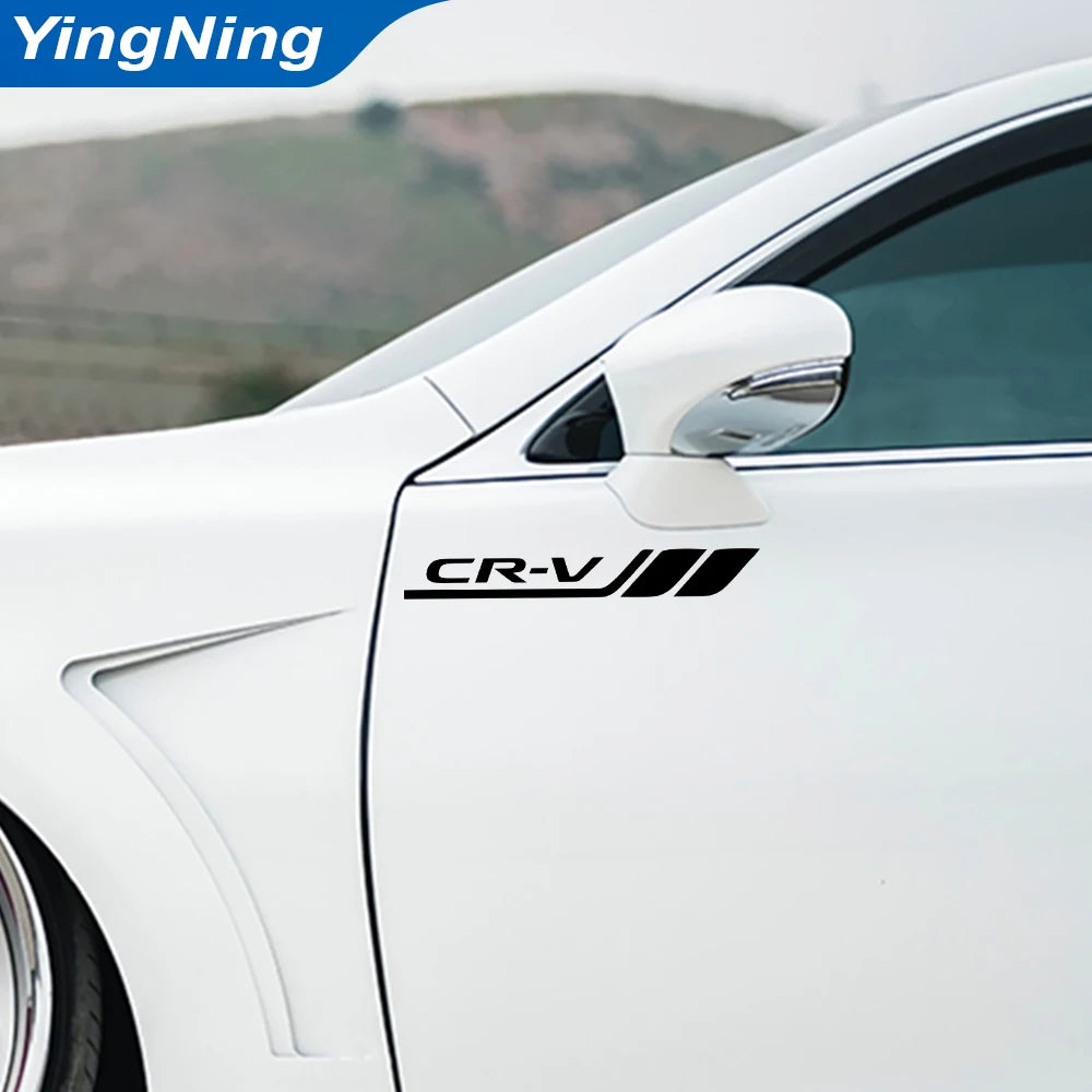 2pcs Car Badge Styling Cars Fender Side Bumper Leaf Plate Side Decorative Stickers For Honda CR-V Auto Vinyl Decal Accessories