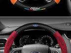 For Ford Mondeo Focus Raptor Puma Edge Explorer Ecosport Ranger F150 Kuga Car Suede Carbon fiber Anti-slip Steering Wheel Cover