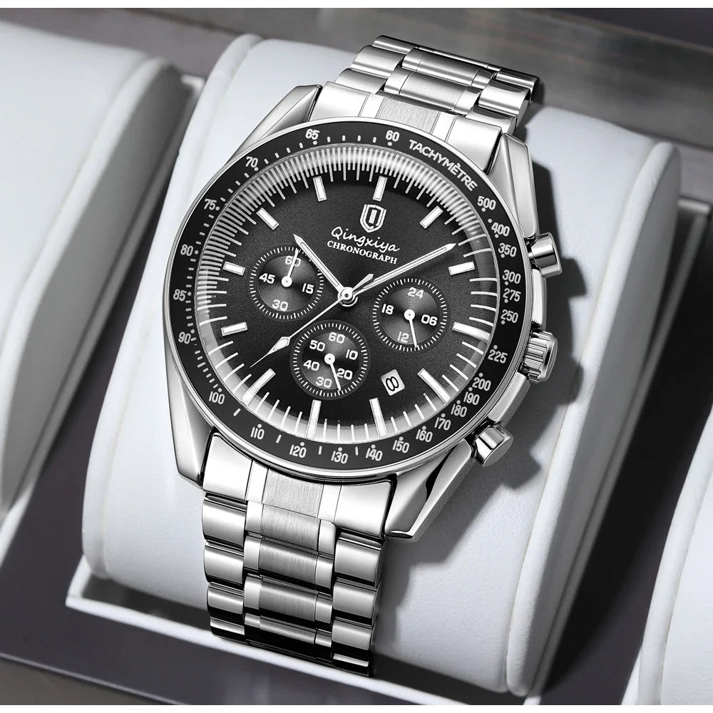 New Men Watch Calendar Business Quartz Watches Mens Top Brand Luxury Sport Waterproof Luminous Stainless Steel Man Wristwatches