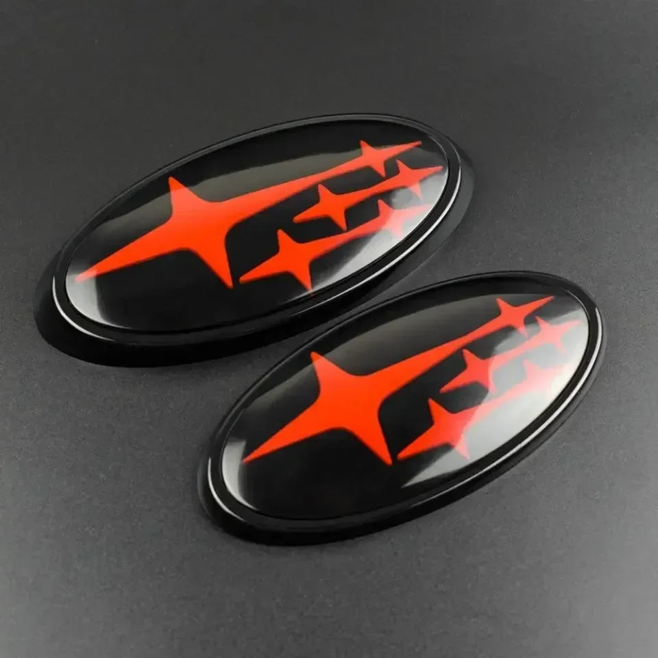 2Pcs Acrylic Car Front Rear Logo Emblem Sticker For Subaru STI XV Impreza BRZ WRX Legacy Outback Auto Hood Trunk Badge Cover