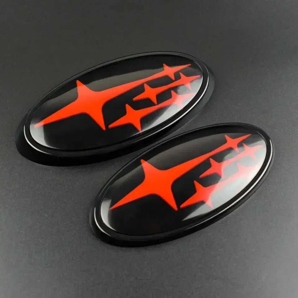 2Pcs Acrylic Car Front Rear Logo Emblem Sticker For Subaru STI XV Impreza BRZ WRX Legacy Outback Auto Hood Trunk Badge Cover
