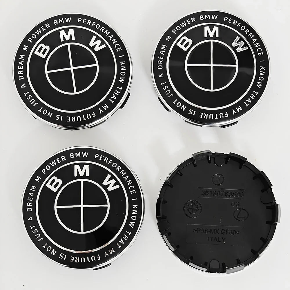 4pcs For BMW 50th E90 E60 F10 F20 G20 G30 E53 E85 E70 56mm 68mm Blue White Car Hub Cap Wheel Center Cap Emblem Badge Accessories