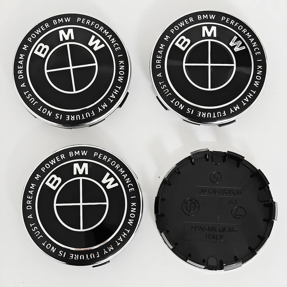 4pcs For BMW 50th E90 E60 F10 F20 G20 G30 E53 E85 E70 56mm 68mm Blue White Car Hub Cap Wheel Center Cap Emblem Badge Accessories