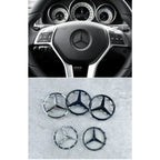 Emblema de logotipo para volante de coche de 52 mm y 57 mm, accesorios de estilo ABS para Mercedes Benz Serie C, E, S, CLA, CLS,