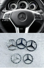 Emblema de logotipo para volante de coche de 52 mm y 57 mm, accesorios de estilo ABS para Mercedes Benz Serie C, E, S, CLA, CLS,