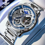 OUPINKE 3278 relojes automáticos para hombre volante de inercia esqueleto de lujo Original diseñador italiano colaboración relojes mecánicos para hombres