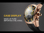 Reef Tiger 316L Stainless Steel Wine Barrel Automatic Watch Fashion Mulitfunction Tourbillon Mechanical Watches for Men RGA3069