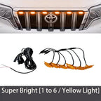 4Pcs 6Pcs Front Grille LED Lights For Toyota Land Cruiser Prado 150 120 Amber DRL Daytime Running Warning Grill Lamps