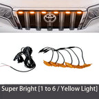 4Pcs 6Pcs Front Grille LED Lights For Toyota Land Cruiser Prado 150 120 Amber DRL Daytime Running Warning Grill Lamps