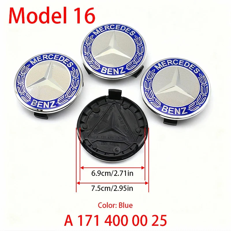 4Pcs 60mm 75mm Car Wheel Center Hub For Mercedes Benz AMG class W205 W203 GLC GLK W206 W220 W211 A180 Cap Rim Cover Accessories