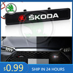 For Skoda Octavia 2 3 Car Front Grille Sticker Badge Car Head Grill Emblem LED Light Emblem For Skoda Octavia MK2 MK1 2 3 A5 A7