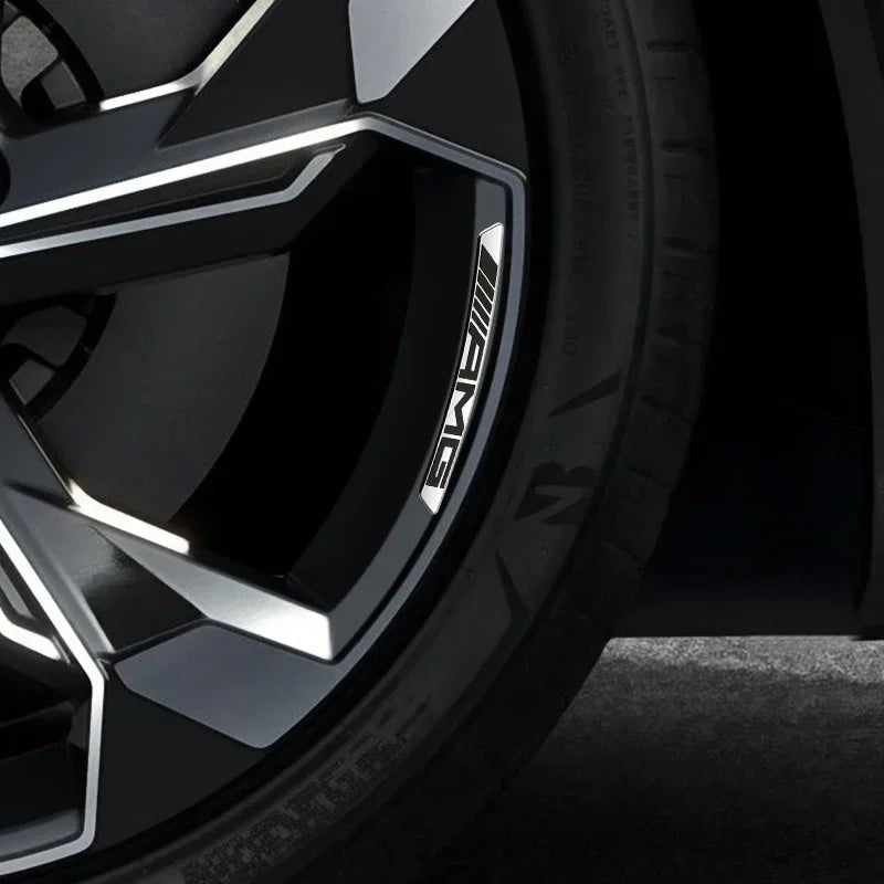 4Pcs Metal Car Wheel Hub Sticker Decorative Accessories For Mercedes Benz AMG GLE GLC W205 W206 W203 W204 W210 W212 W213
