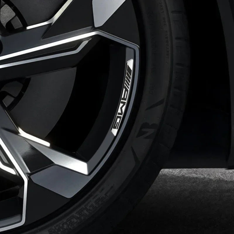 4Pcs Metal Car Wheel Hub Sticker Decorative Accessories For Mercedes Benz AMG GLE GLC W205 W206 W203 W204 W210 W212 W213