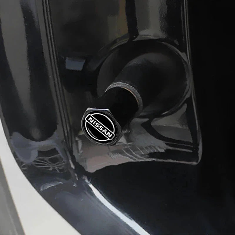 4pcs New Aluminum Car Tire Valve Hexagon Tire Dust Cap For Nissan Qashqai j11 j10 Juke X Trail t32 J32 Tiida Leaf Versa Skyline