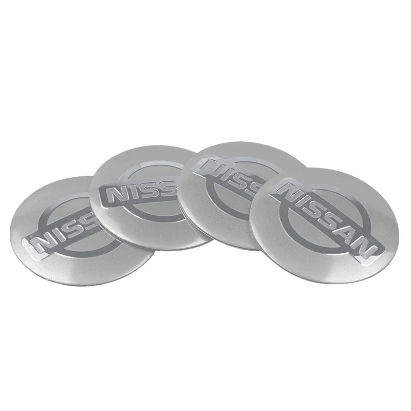 4Pcs 56 60MM Car Emblem Wheel Hub Caps Stickers Hubcap Badge Decals For Nissan Nismo X-trail Almera Tiida Patrol Teana J32 GTR