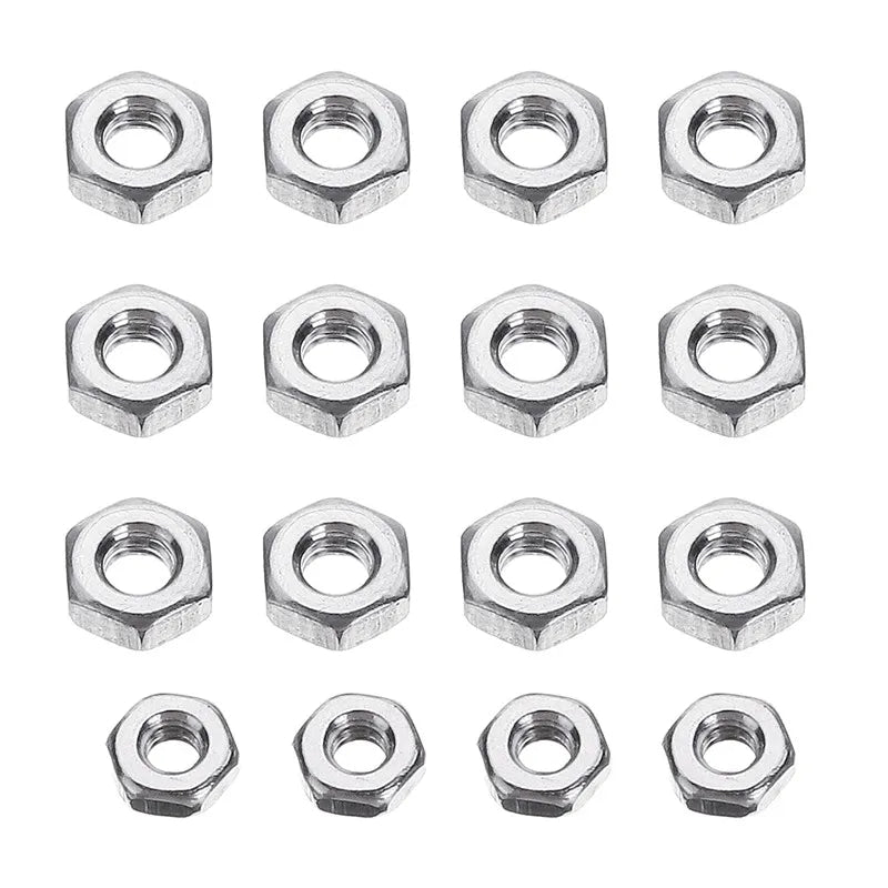 50pcs/set M2.5 Universal Turntable Headshell Cartridge Mounting Kit Stainless Steel Bolts Screws Nuts Set with Case