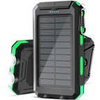 Banco de energía solar de 38800 mAh con cable incorporado, fuente de alimentación móvil universal liviana y de gran capacidad para teléfonos móviles