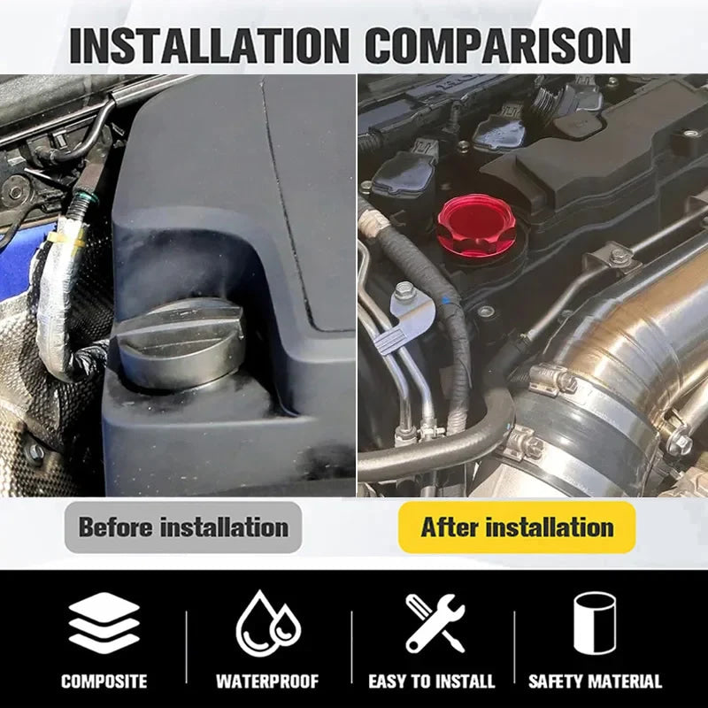 JDM Racing Style Car Engine Oil Cap Car Modification Aluminum Radiator Fuel Filler Tank Cover Fit for Honda Civic