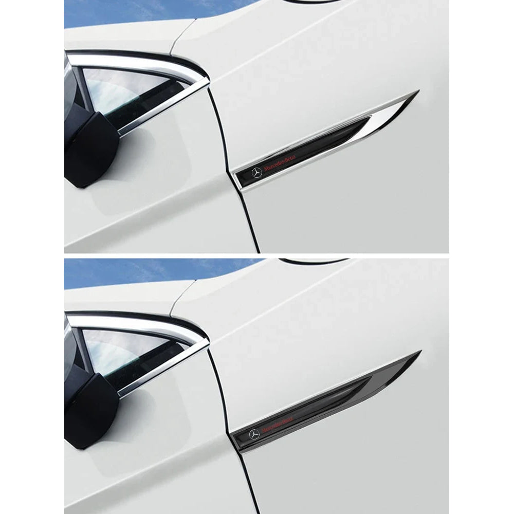 1 Pair Car Side Fender Knife Stickers Emblem Badge Decals Trim Styling for Mercedes Benz AMG W203 W206 W220 W205 W211 W212 W201