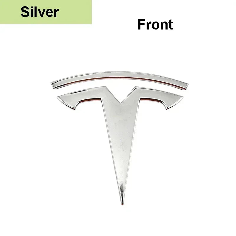 CAR Tesla Model 3 Mode Y Zinc Alloy Car Front Hood Logo Sticker Styling Auto Body Rear Trunk Emblem with Radian Accessories