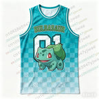 Basketball Jersey Pikachu Charizard Eevee Anime Tank Top Loose Quick Drying Breathable Sportswear VEST Summer Men's Tank Top