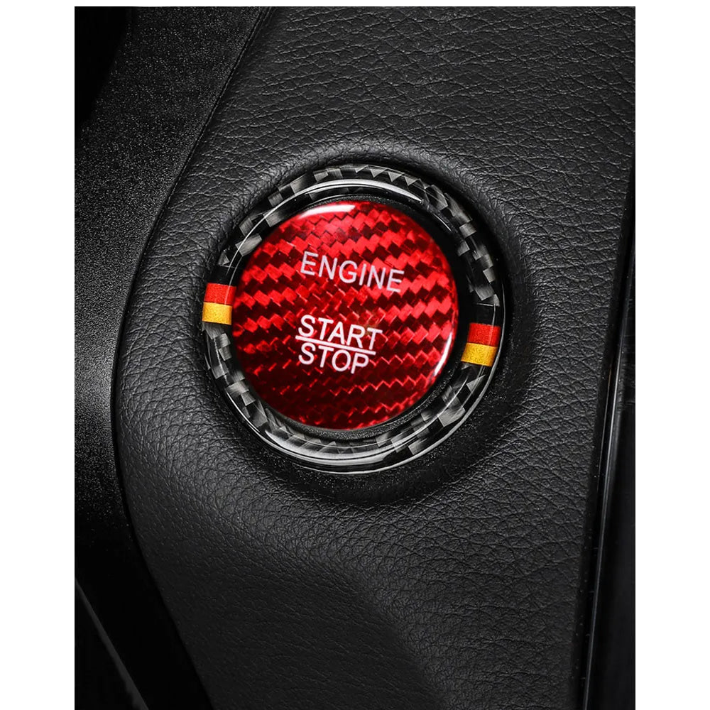 BETTERHUMZ Carbon Fiber For Mercedes Benz W204 W205 W212 C E Class Car Engine Start Stop Button Trim Ring Sticker Accessories