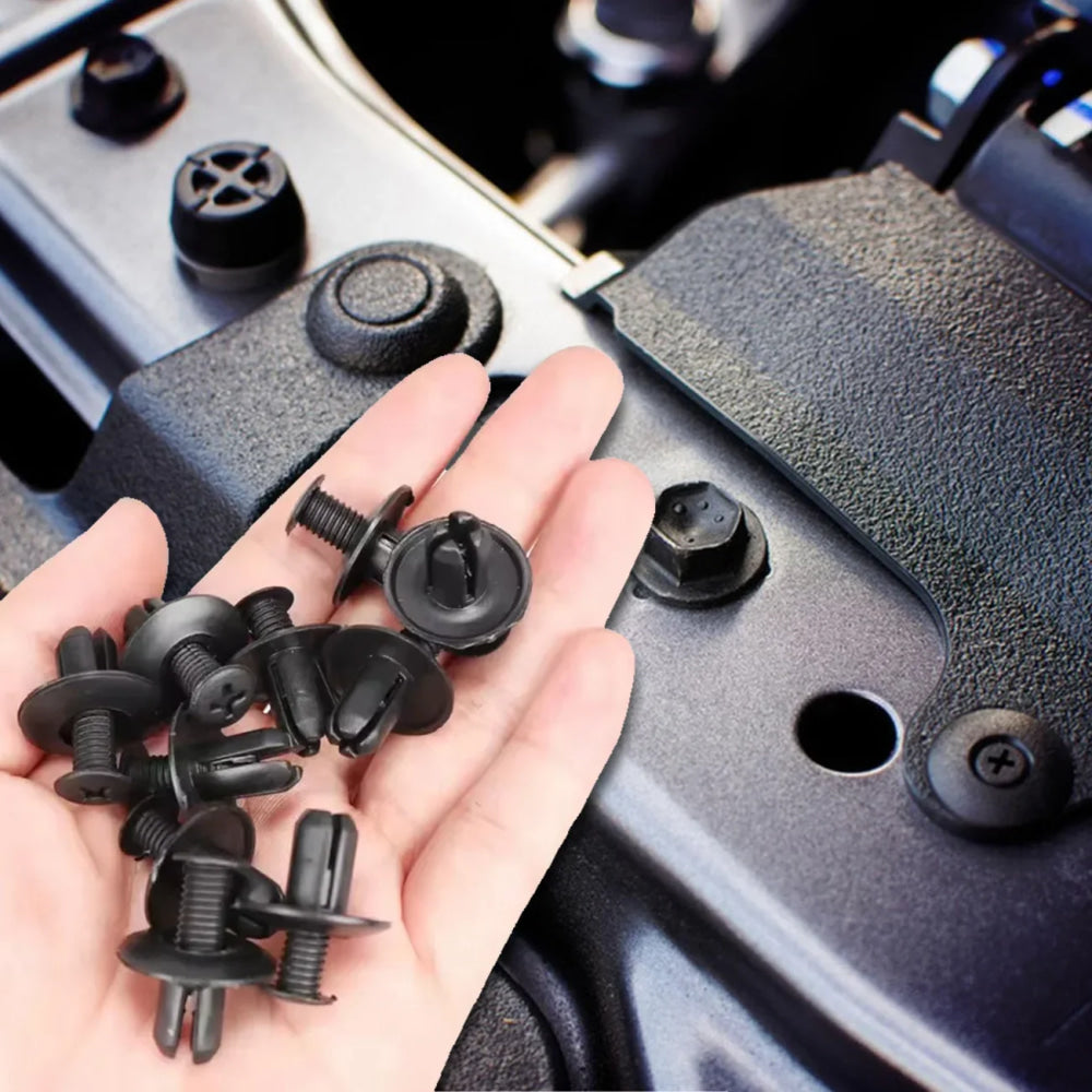 Clips de retención de coche, Kit de sujetadores de plástico, juego de remaches de pasador de empuje automático de 6 tamaños, Clips de remache de empuje para parachoques de carrocería ﻿