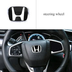 Car Logo Badge Front Grille Trunk Steering Wheel Decoration Accessories For Honda Fit GK5 HRV Vezel Accord Civic Cars Emblem