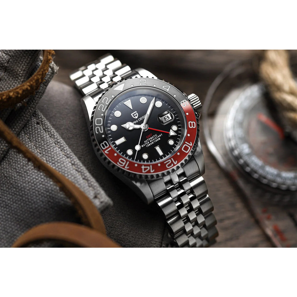 PAGANI DESIGN 2026 GMT Watches Men Luxury Sapphire Automatic Mechanical Watch 40MM Stainless Steel Waterproof Watches for men