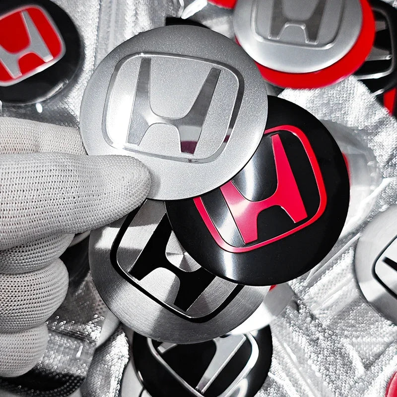 4pcs 56mm 60mm 65mm Car Wheel Hub Centre Cap Badge Emblem Hub Center Cover Car Sticker for Honda Civic Accord Cr-v Fit Crosstour
