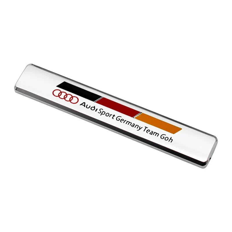 Car Metal Logo Front Grill Badge Decal For Audi Sline A3 A1 A4 B8 B7 A6 C7 A5 A7 A8 B9 B6 C6 Q2 Q3 Q5 Emblem Sticker Accessorie