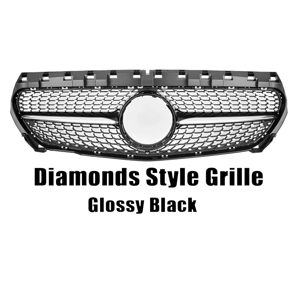 Chrome Silver AMG Style Front Bumper Grille For Mercedes Benz CLA-Class W117 2013-2019 CLA180 CLA200 CLA45 Front Grill Black
