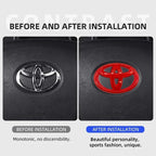 1PC Car Steering Wheel Decorative Sticker 6.5X4.5cm Carbon fiber Emblem For Toyota Hilux Prius Avensis Verso Corolla Camry