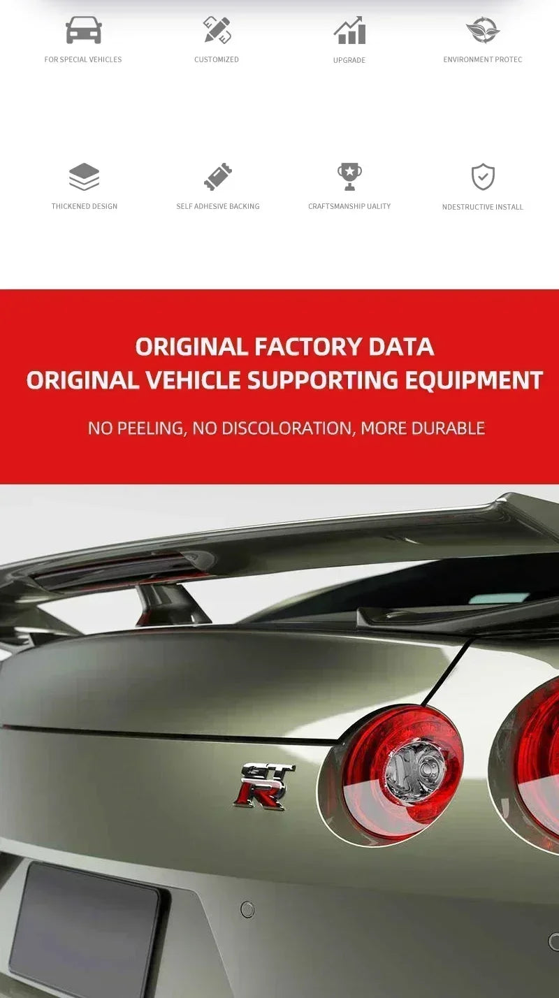 1pcs GTR Car Logo Emblem Metal Stickers R GT Decals Badge Labeling for Nissan Nismo GT-R, R32, R33, R34, R35, 370Z Accessories