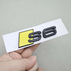 3D ABS Glossy Yellow Black S3 S4 S5 S6 S7 S8 Car Emblem Decal Badge Sticker For Audi A3 A4 A5 A6 A7 A8 Decorative Accessories