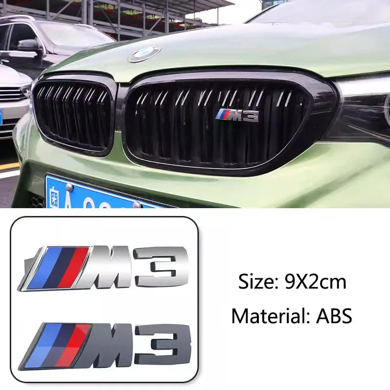 For BMW Performance E60 E36 E90 X2 X1 X3 X5 E46 M3 1Pcs 7.3cm 9cm M Logo 3D ABS Car Styling Front Grille Badge Emblem Accessory