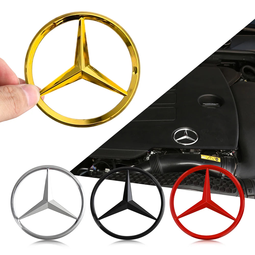 1PCS 70mm Metal Car Engine Emblem Hood Decoration Stickers Accessories for Mercedes Benz AMG W204 W205 W211 CLS CLA Smart Fortwo