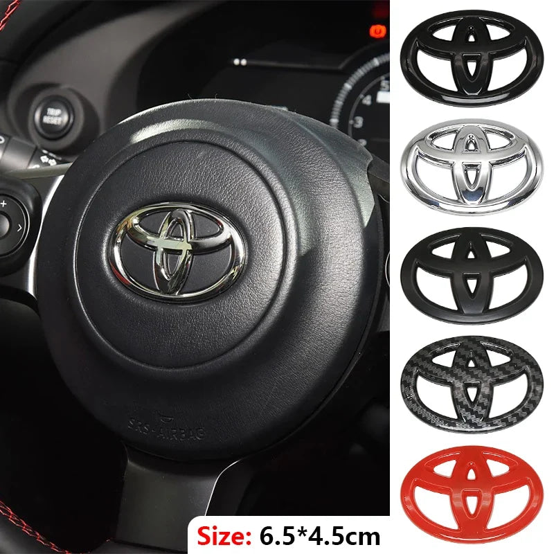 3D ABS Steering Wheel Emblem Cover Logo Badge Sticker for Toyota Corolla RAV4 Prius CHR Yaris Avensis Camry Auris Verso Accessor