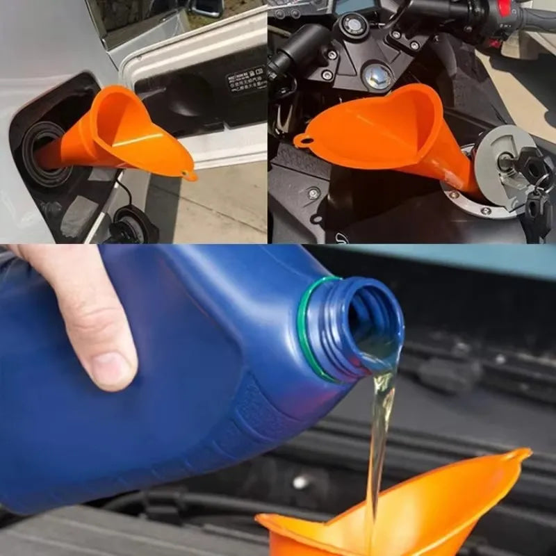 Embudo de vástago largo para coche, herramientas de llenado de combustible y aceite de gasolina, embudo de aceite de plástico antisalpicaduras, embudos de repostaje para motocicleta y coche, accesorios
