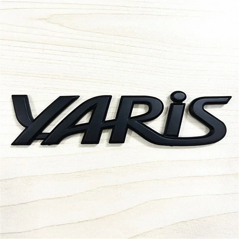 3D Metal Yaris Logo Emblem Badge Matte black Chrome Plated Trunk Letter Sticker For Toyota Yaris Car Exterior Decor Accessories