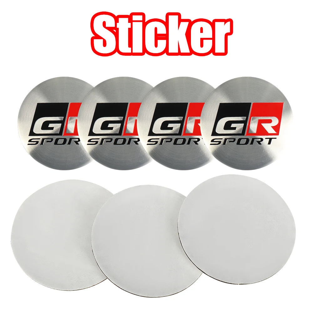 56mm 60mm GR Sport Emblem Car Wheel Center Hub Cap Stickers Decoration For Toyota Hilux Crown CHR Yaris Camry Prius Rav4 Avalon