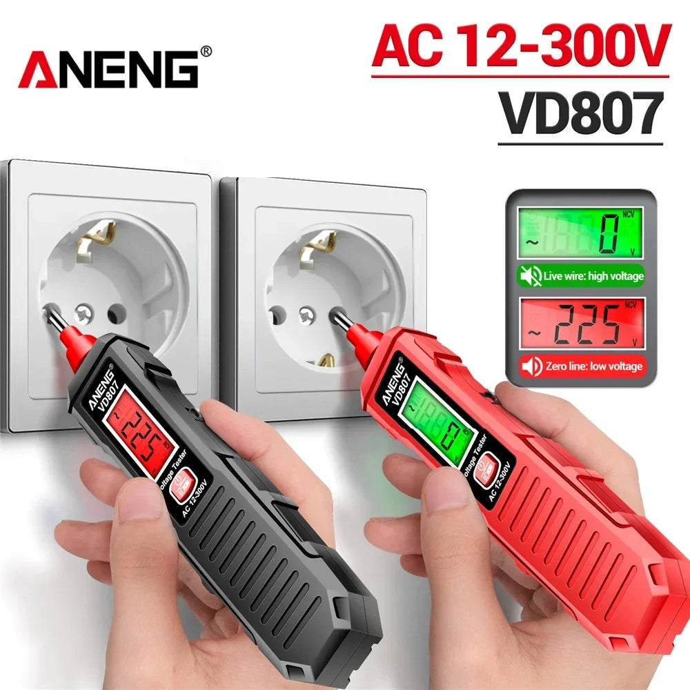 Probador de pluma eléctrica inteligente VD807, portátil, de inducción de una palabra, 50/60Hz, Sensor NCV AC 12-300V, herramientas de detección de cables sin contacto