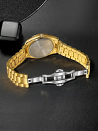TOMI New Men's Watch Brooch Ring Gift Box Set Luxury Business Stainless Steel Strap Men's Calendar Casual Quartz Watch Reloj