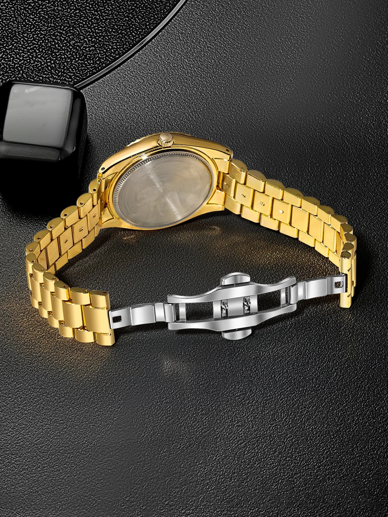 TOMI New Men's Watch Brooch Ring Gift Box Set Luxury Business Stainless Steel Strap Men's Calendar Casual Quartz Watch Reloj