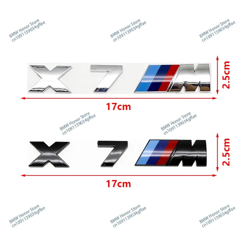 3D ABS For BMW M Logo X1 X2 X3 X4 X5 X6 X7 E84 E83 F39 F48 G01 Car Letter Rear Trunk Bumper Emblem Sticker Decal Badge Styling