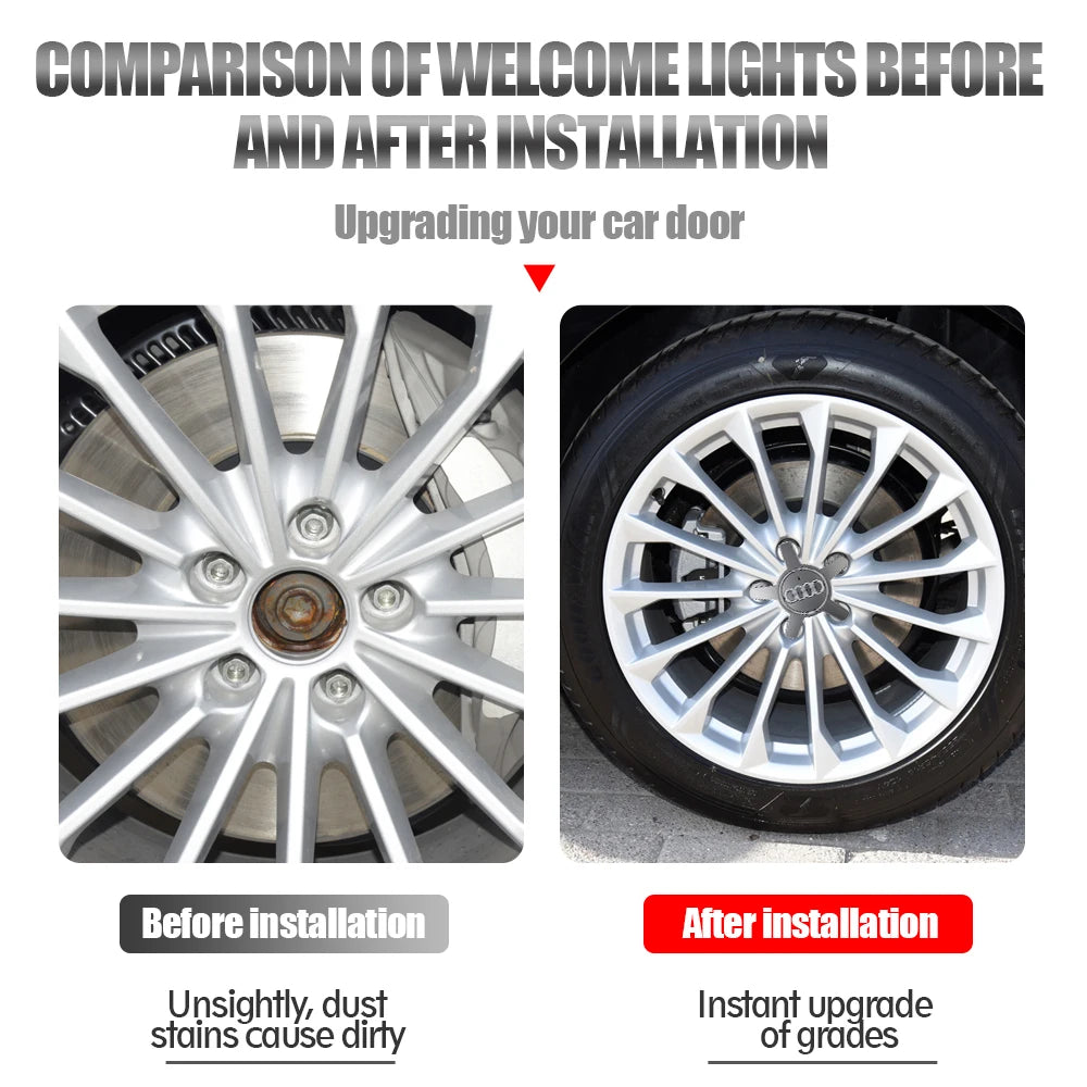 4PCS For Audi Sline TT A1 A2 A3 A4 A5 A6 A7 A8 8P B6 B7 B8 C5 C6 C7 Car Original Wheel Center Cap Hub Covers Badge Decal Sticker