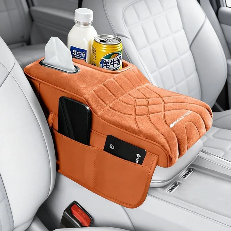 Car Console Armrest Box Booster Pad Car Arm Rest Padded Cover For Mercedes Benz AMG W204 W206 W205 W203 W211 W212 W213 W210 W124